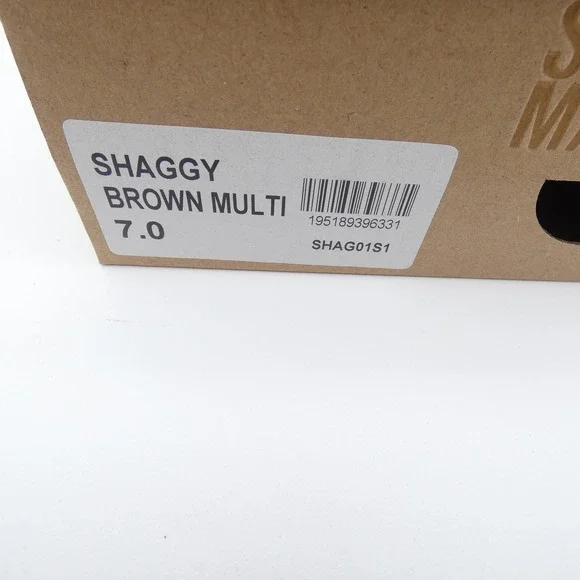 Steve Madden Shaggy Brown Multi Faux Fur Slide Sandals SHAG01S1 Womens 9 - Picture 6 of 6